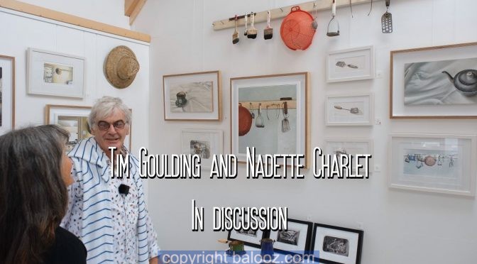 Tim Goulding and Nadette Charlet discuss the current 8 Cows Gallery show and his previous work from the 80’s